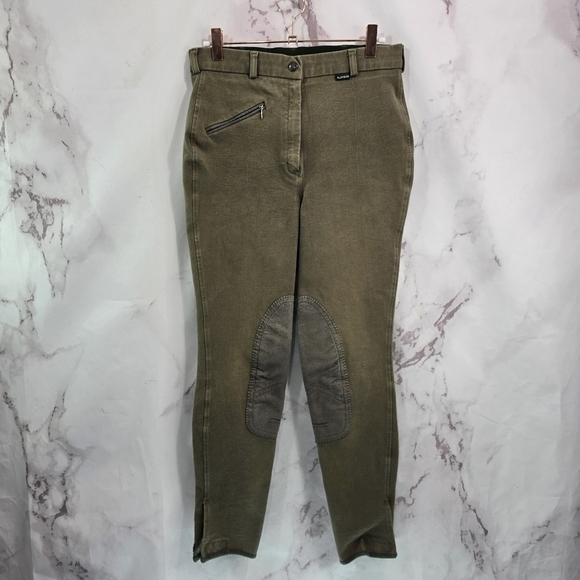 Platinum Breeches Womens 28 Riding Pants Brown Tan Seat Equestrian Jodhpurs JPC - Picture 1 of 13